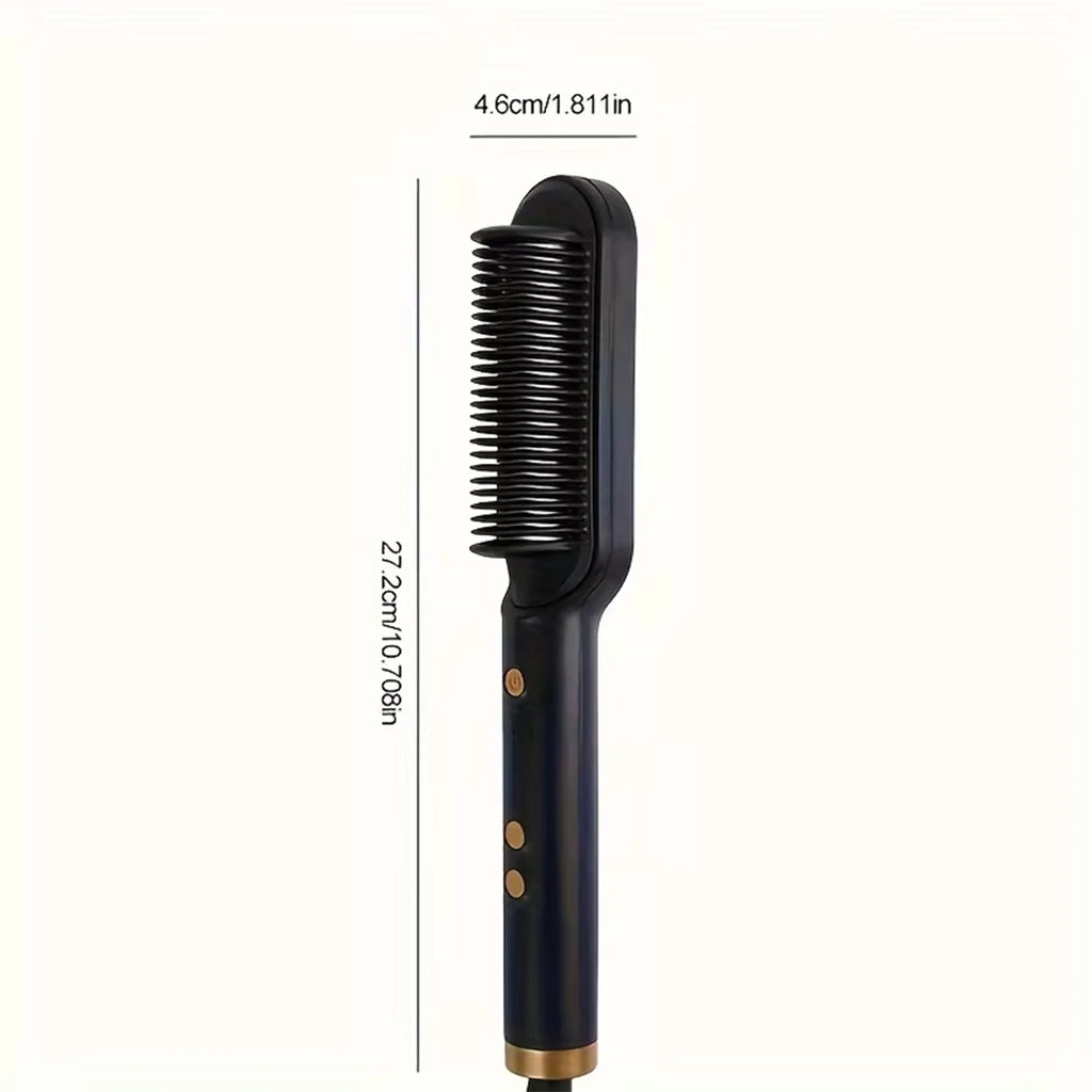 1pc Professional 2-in-1 Hair Straightening Brush - Wet & Dry Use, Versatile Styling Tool for Straightening and Curling