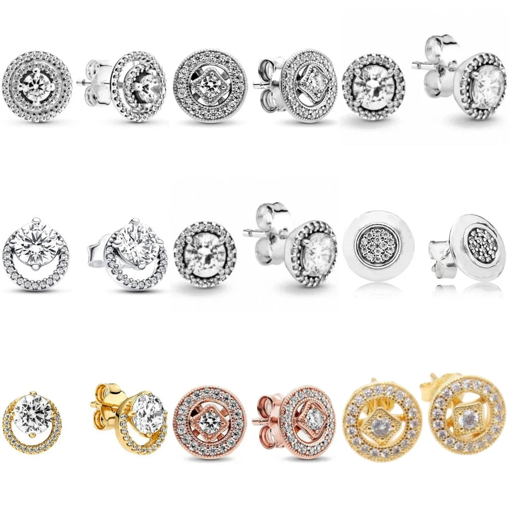 925 Sterling Silver Zircon Stud Earrings Multistyle Earrings For Women Hypoallergenic Elegant Gift For Daily Wear