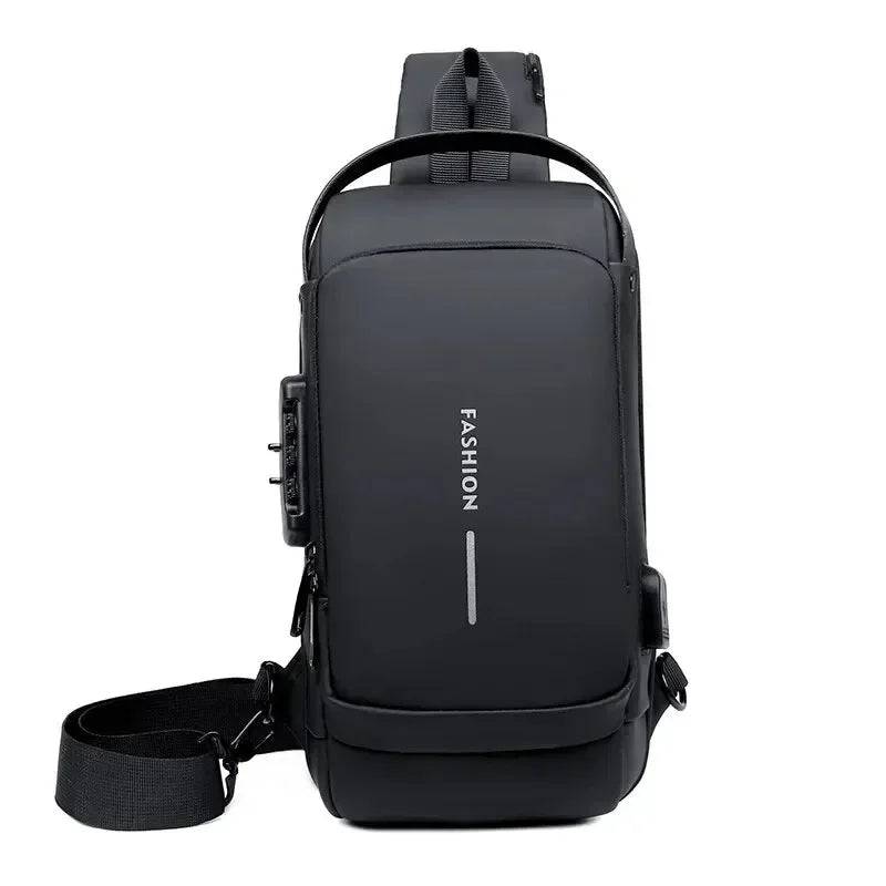 Designer Men's Crossbody Bag PU Leather Anti-Theft Multifunctional Shoulder Chest Bag Classic for Men