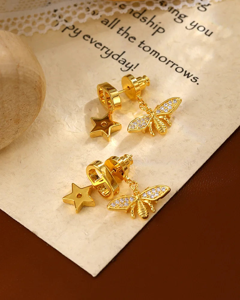 Star Zircon Earrings | Premium 925 Sterling Silver Needle Studs | Dual-Wear Design for Women | Sparkling Cubic Zirconia