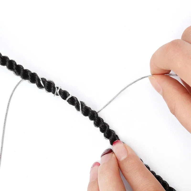 Dreadlock Braids Silver Gold Braiding Hair Deco Styling Shimmer Stretchable African Braids Braided Elastic Cord Hair Accessories