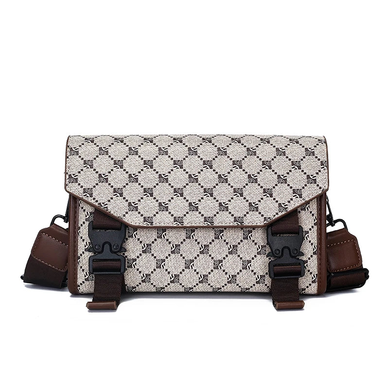 2026 New Design Shoulder Bag Men Crossbody Bag Fashion Business PU Leather Shoulder Bag Male Mobile Phone Bag Purses Handbags