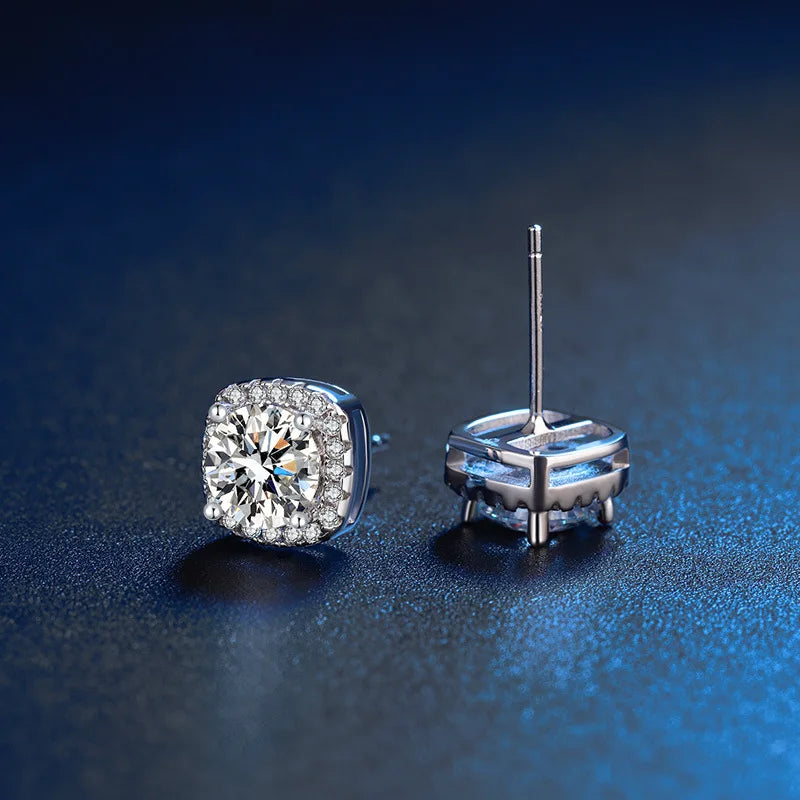 New 925 Sterling Silver Earrings 2CT 5A Zircon for Women Luxury Wedding Engagement Jewelry Stud Earrings Party Gifts
