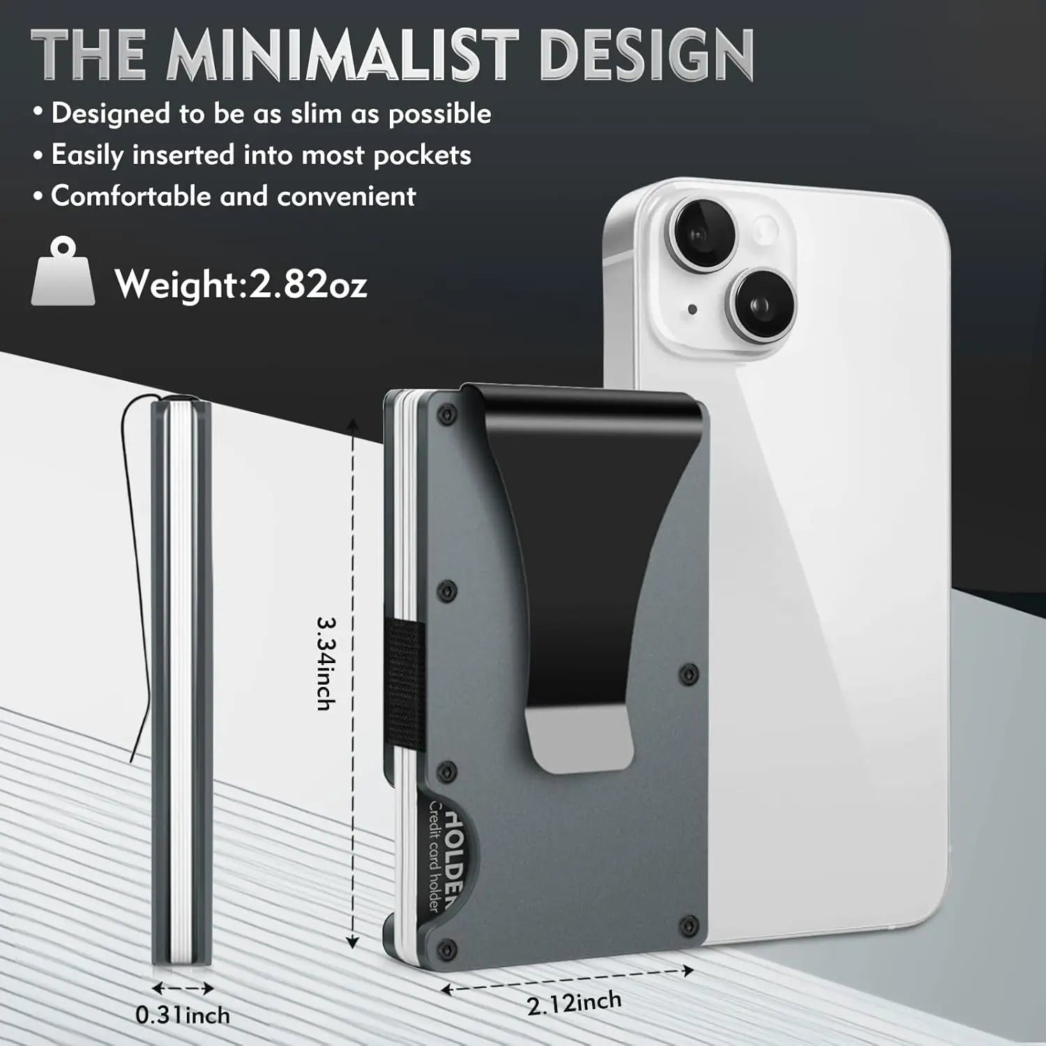 Ultra-Thin & RFID Blocking! Unisex Minimalist Wallet - Scratch-Resistant, Credit Card Holder + Removable Money Clip