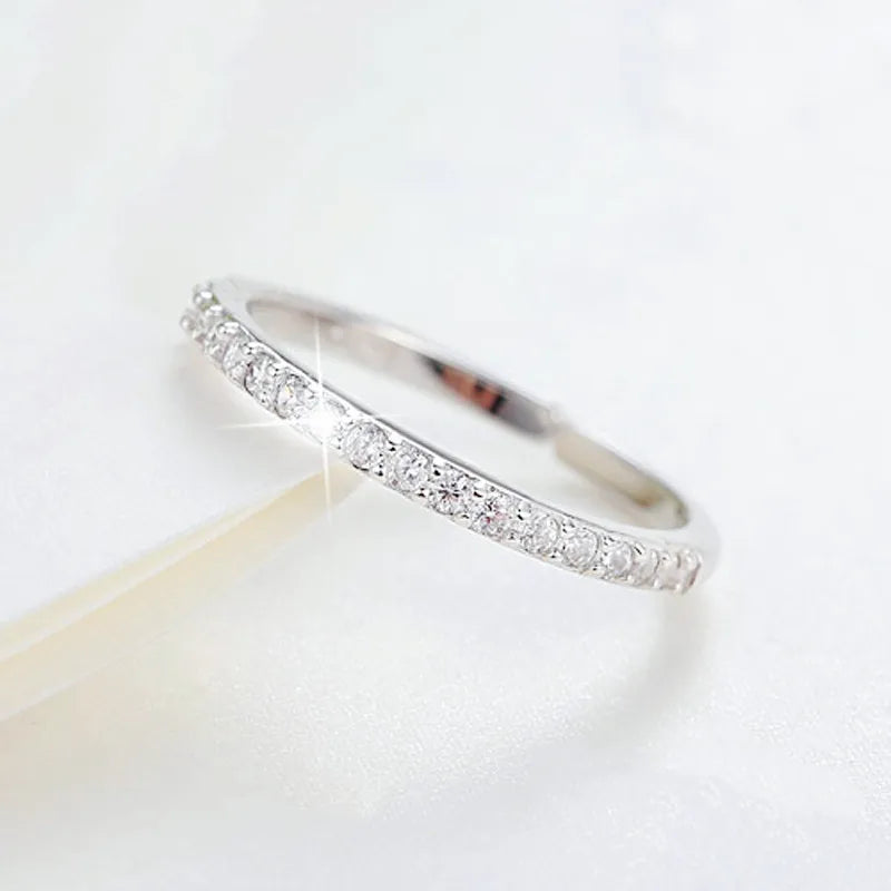 925 Sterling Silver Adjustable Rings For Women Row Zircon Luxury Fine Jewelry Aesthetic Vintage Wedding Jewellery Argent 925