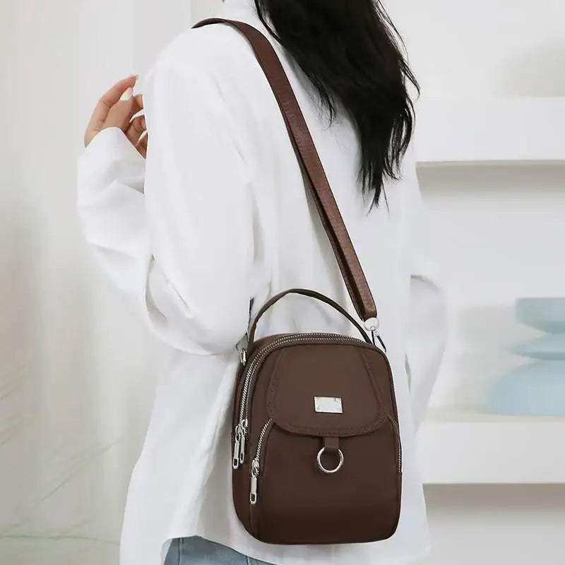 Fashion Simple Oxford Women's Crossbody Bag with Multiple Zipper Pockets Casual Mini Shoulder Bag with Chic Design for Daily Use