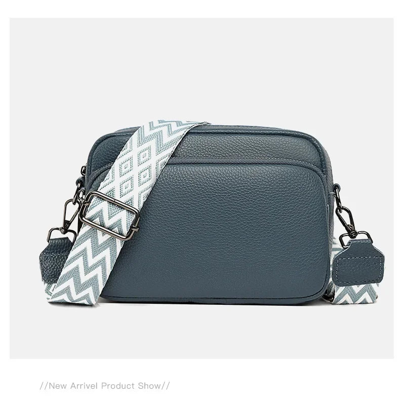 Women Crossbody Bag Multi Space Fashion Design Sense Large Capacity PU Material Lightweight Single Shoulder Bag