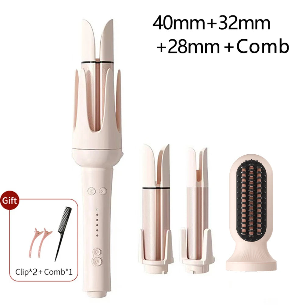 Automatic Hair Curler Negative Ion Ceramic Curling Iron - 40mm Large Wave Perm for Home Use, Lazy Person Electric Curling Wand