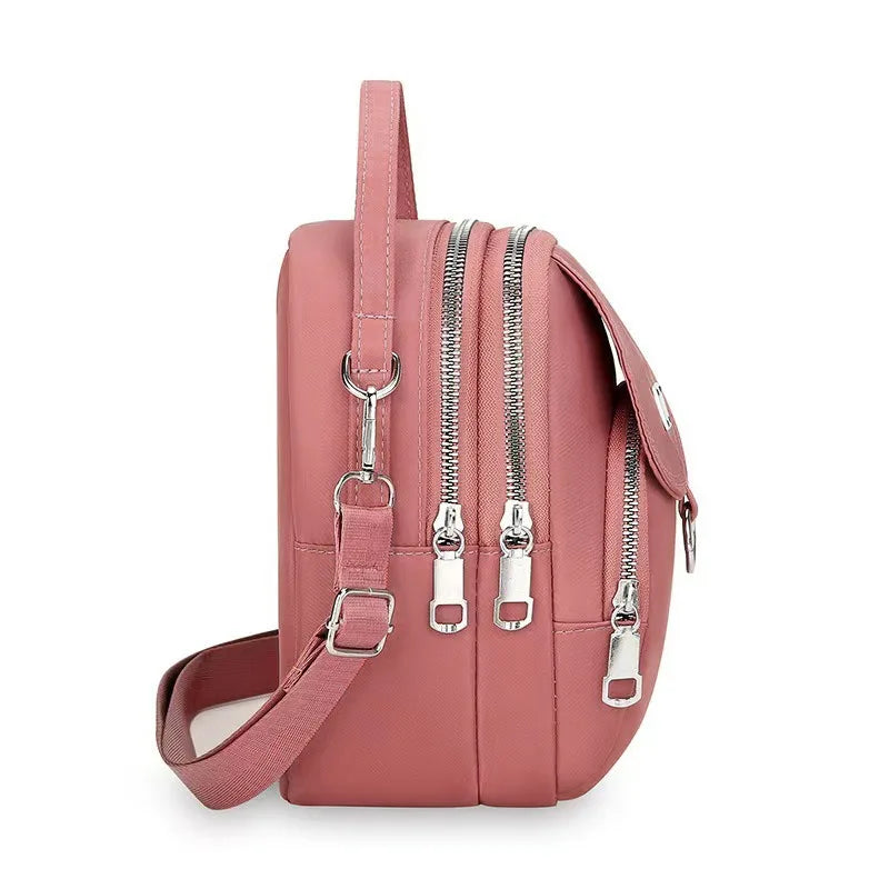 Fashion Simple Oxford Women's Crossbody Bag with Multiple Zipper Pockets Casual Mini Shoulder Bag with Chic Design for Daily Use