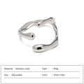 Simple Stainless Steel Adjustable Women's Ring Statement Jewelry for Women Designer Opening Finger Ring Wholesale Dropshipping