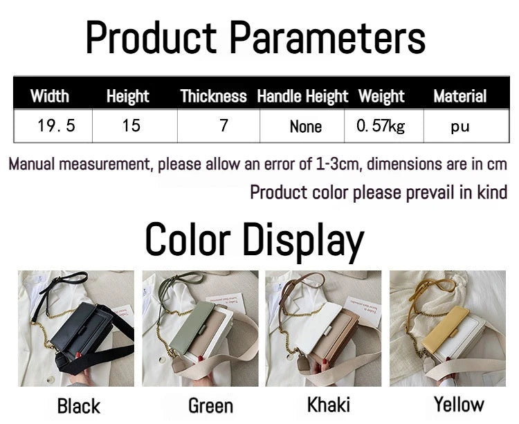 Stylish Contrast-Colour PU Crossbody Bag Versatile Shoulder Bag with Square Shape Dual Strap Design Commuting & Everyday Use