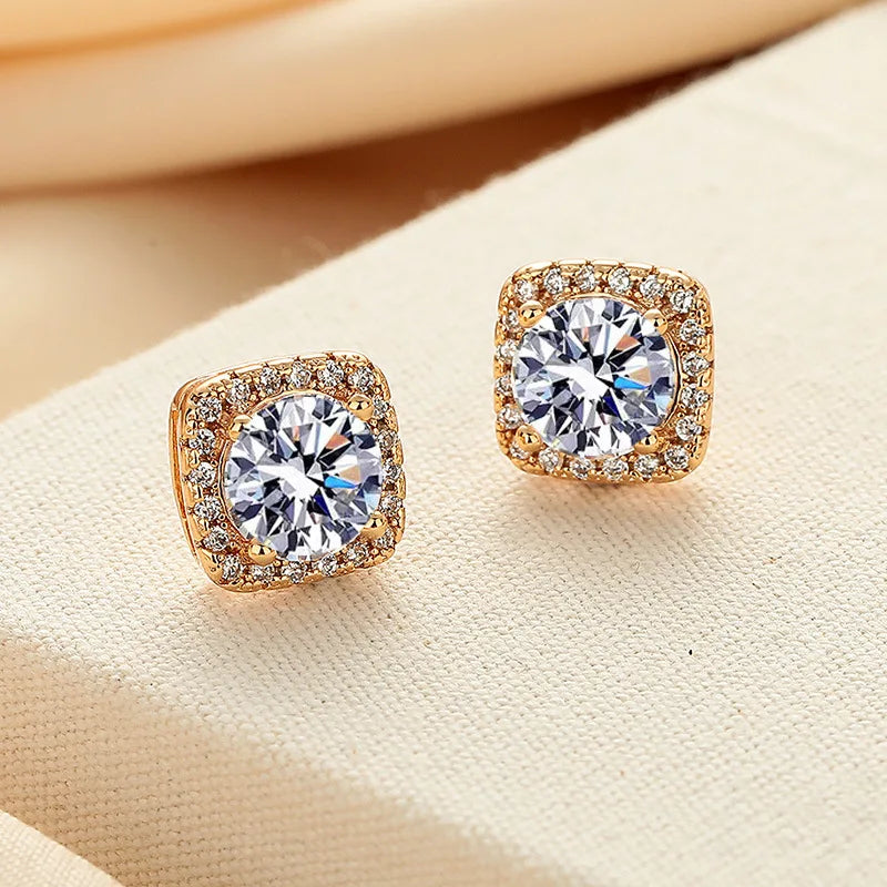Zircon Earring Stud for Women And Men S925 Sterling Silver 18K Plating Earrings D Color VVS1 As Shinning As Diamond Jewelry
