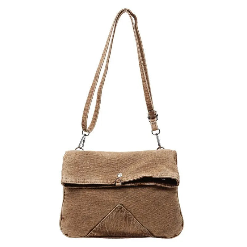 Summer Korean Style Denim Crossbody Bag Fashion Women'S Shoulder Bag Underarm Bag Small Square Bag Adjustable Shoulder Strap