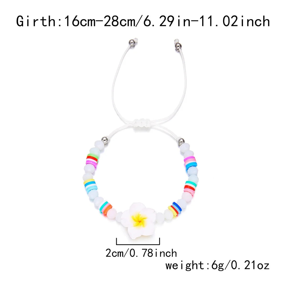 Crystal Beads Soft Polymer Clay Flower Bracelets For Women Men Bohemian Resin Floral Handmade Woven Bangles Summer Party Jewelry