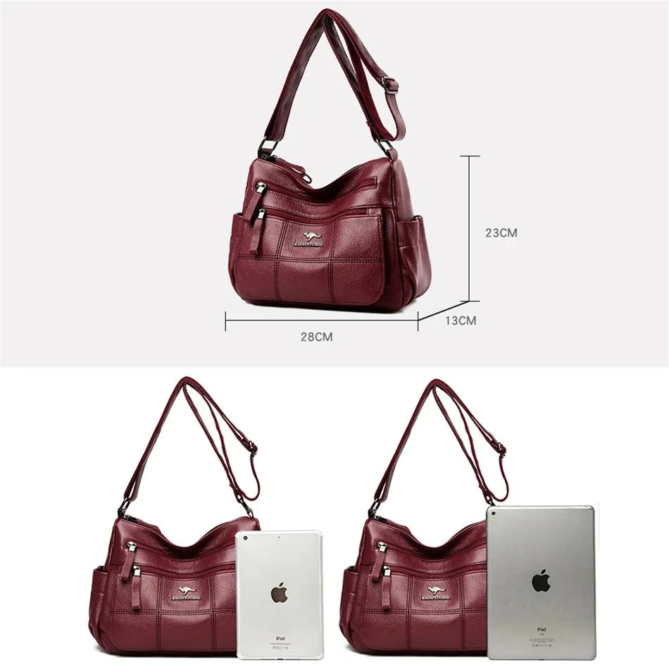 High Quality Soft Leather Luxury Purses and Handbags Women's Bag Designer Multi-pocket Crossbody Shoulder Bag for Women 2024 Sac