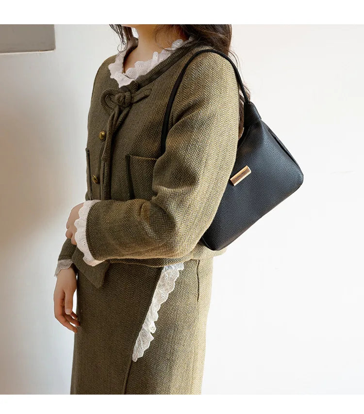 Luxury Pu Leather Solid Color Women Messenger Bags Lightweight Handbag Ladies Small Square Shoulder Bag Crossbody Bags