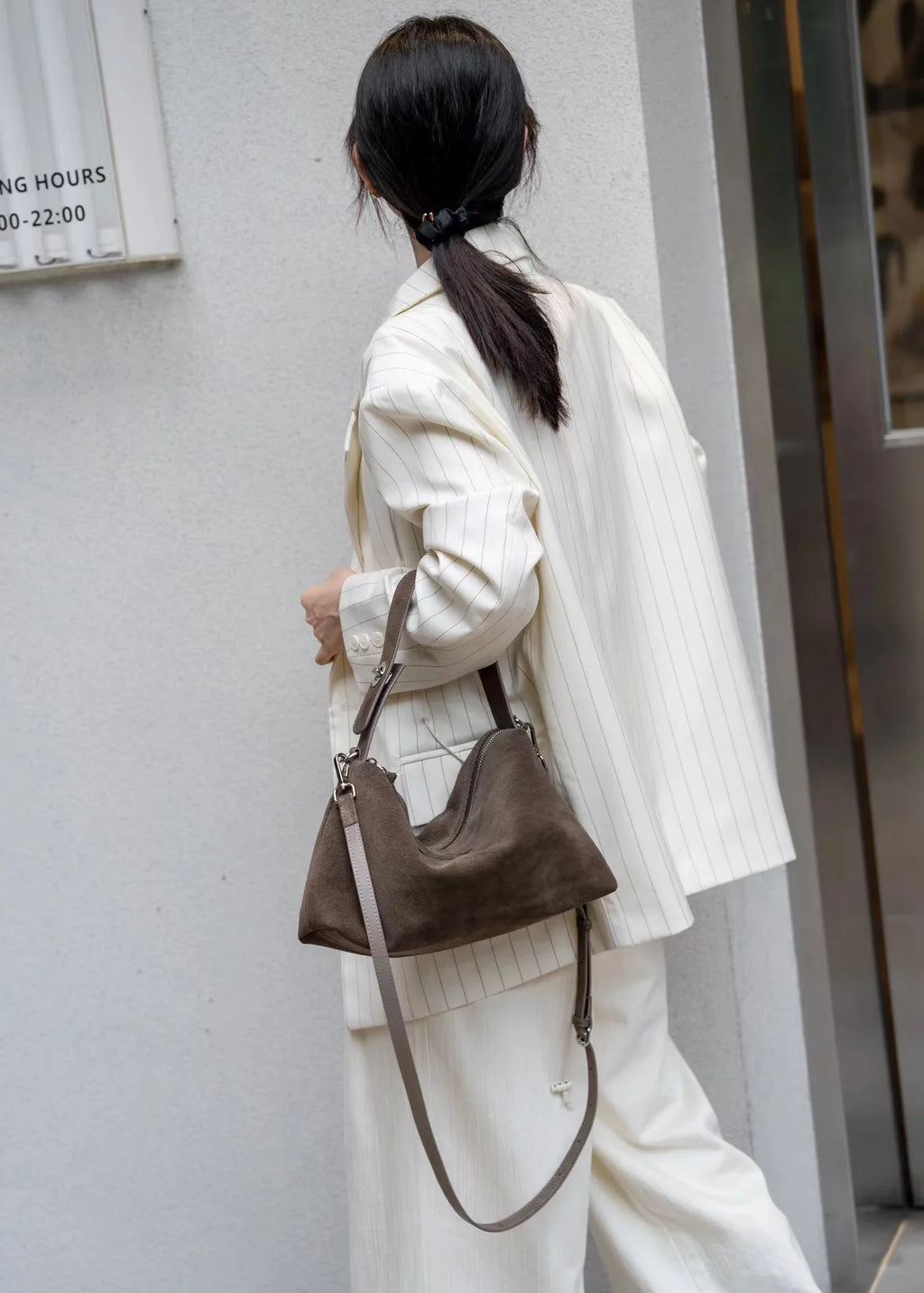 Genuine Grade Autumn Winter Big Boston Luxury Designer Tote Soft Matte Suede Leather Women Handbag Female Shoulder Crossbody Bag