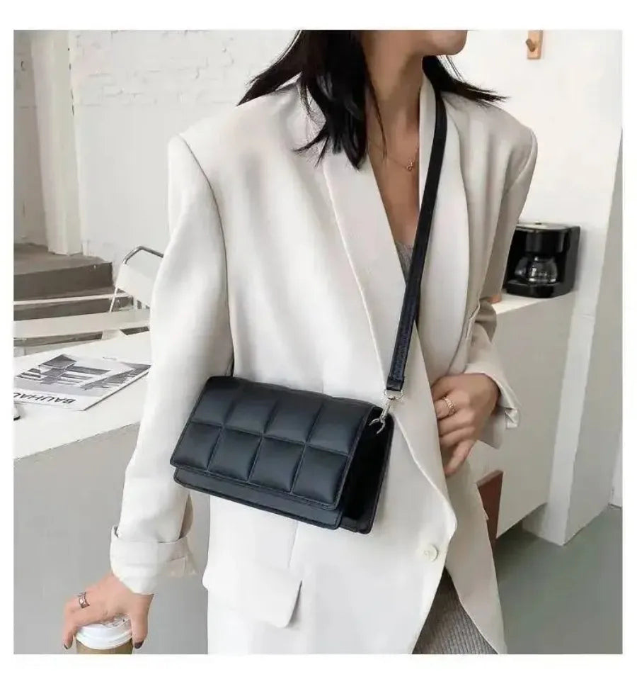 Luxury Shoulder Bag for Women Trendy PU Leather Handbag Summer Square Shoulder Bag Messenger Bag