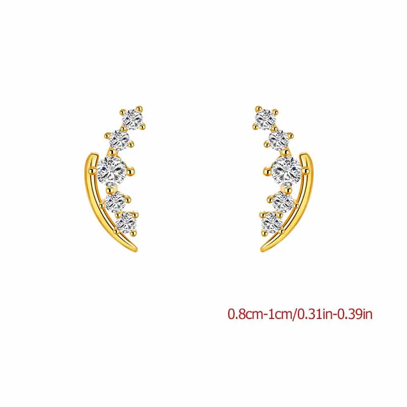 New Fashion Cute Zircon Star Stud Earrings For Women Exquisite Heart Sweet Ear Girlfriend Jewelry Accessories Gifts
