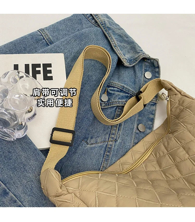 2025 Spring Grid Dumpling Bag Women Crossbody Shoulder Bag ins Design Casual Daily Use Purse