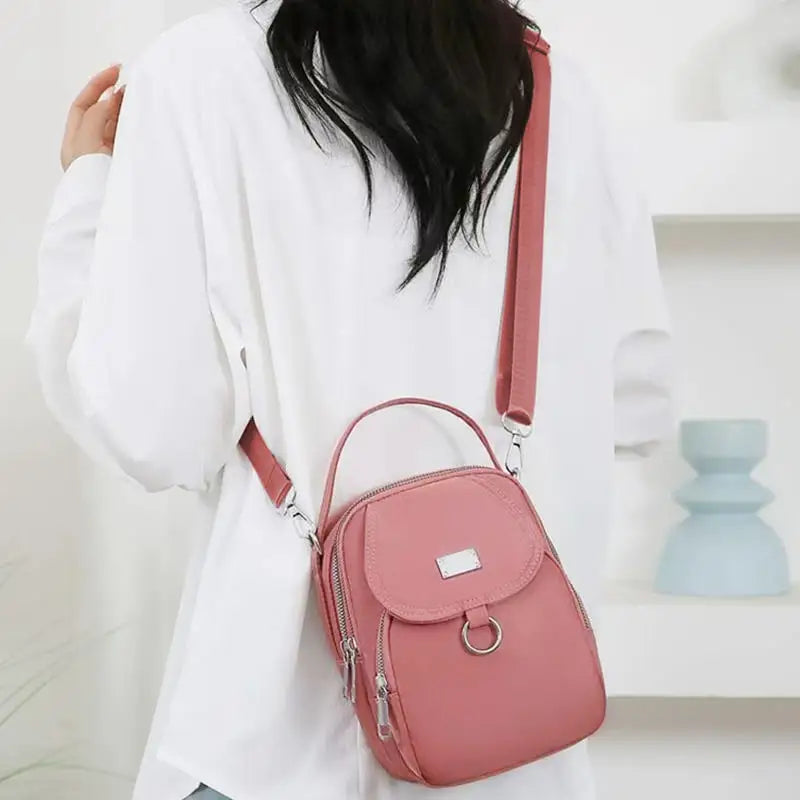 Fashion Simple Oxford Women's Crossbody Bag with Multiple Zipper Pockets Casual Mini Shoulder Bag with Chic Design for Daily Use