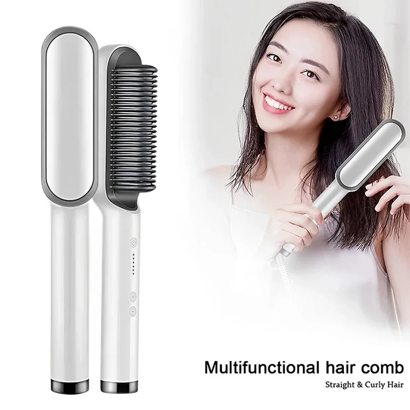 Professional Hair Tyling Tools Salon Steam Styler Hot Mist Nourish Hair Care Water Tank Steam Hair Straightener Brush