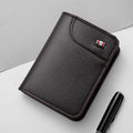 Minimalist PU Leather Retro Men's Wallet Black Coffee Ultra Thin Multiple Pockets Soft Two-Fold ID Card Holder Credit Card 2026