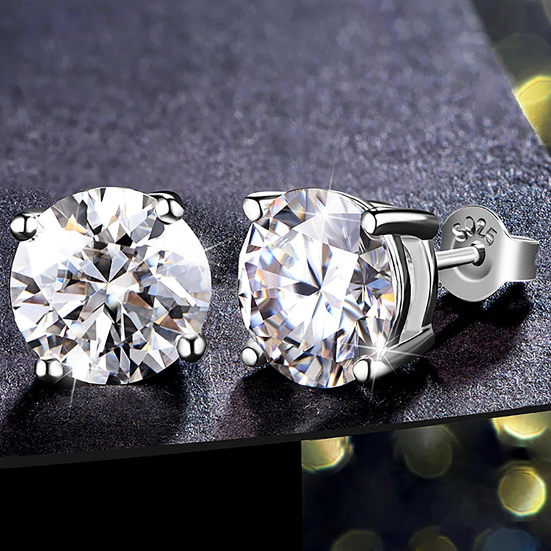 Real 925 Sterling Silver 3mm 4mm 5mm 6mm 7mm Ins CZ Zircon Stud Earrings for Women 18k Gold Plated Fine Jewelry Gift for Girls