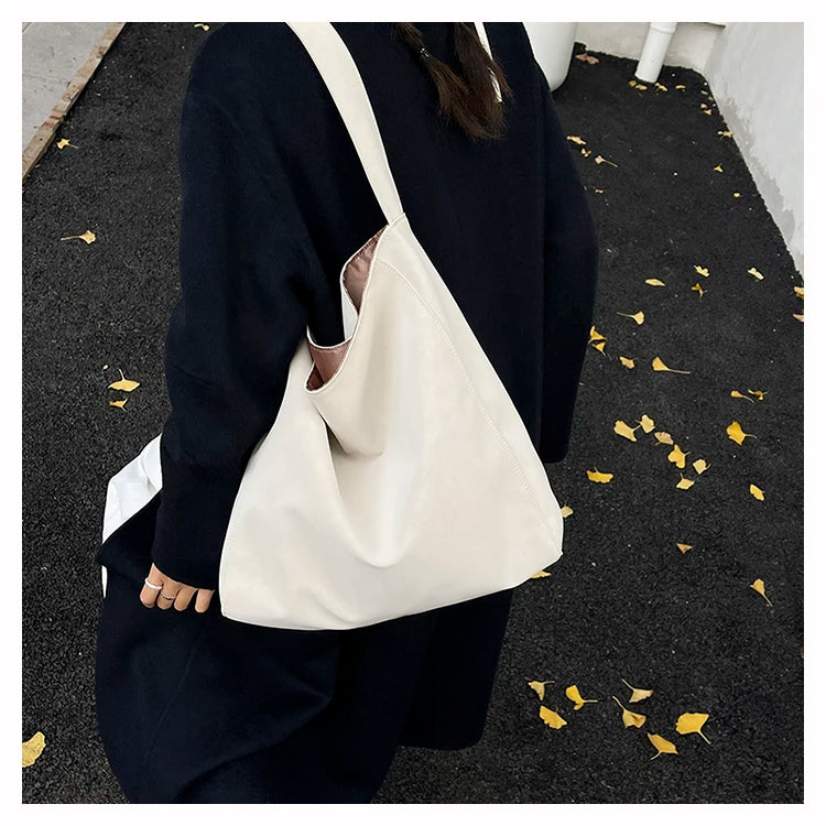 Faux Suede Solid Color Simple Casual Tote 2025 Winter Retro Shoulder Bags Large Capacity Temperament Versatile Women's Handbags
