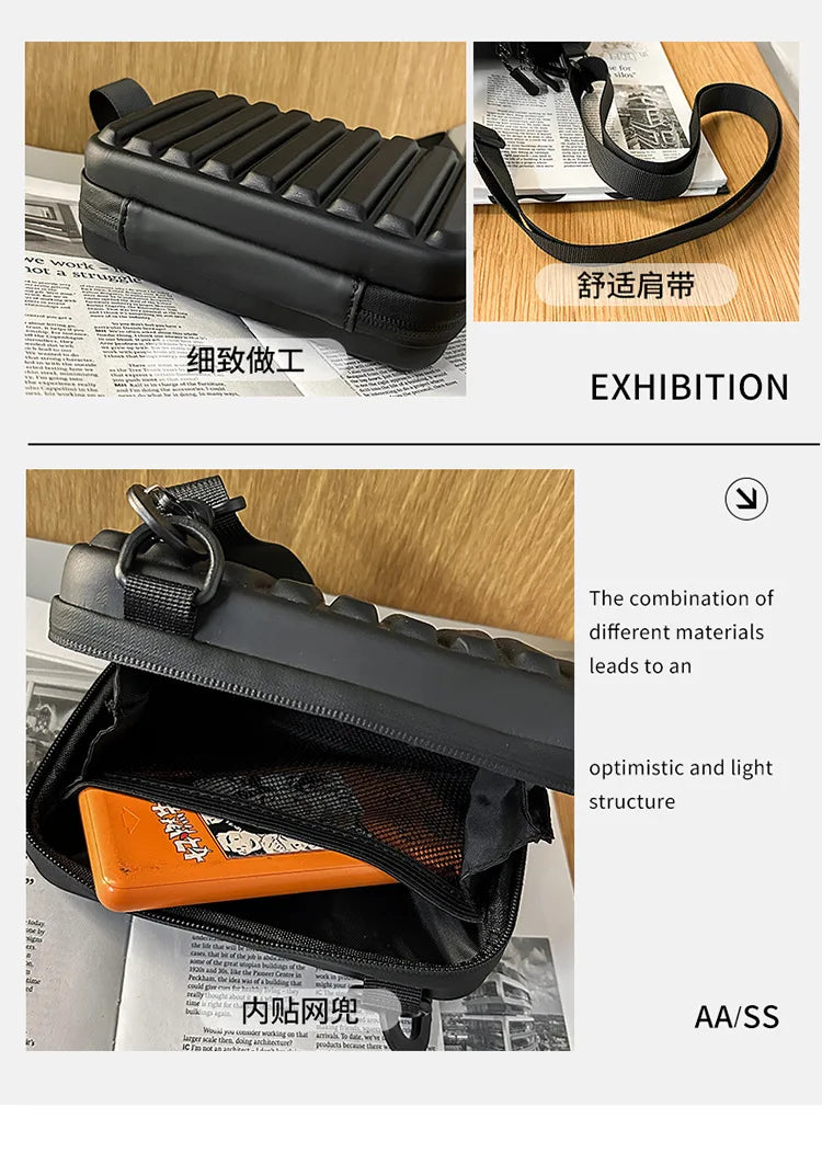 New Design Men's Crossbody Bag Fashion Box Shape Crossbody Bag For Men Women Mini Shoulder Messenger Bag Small Square Handbags