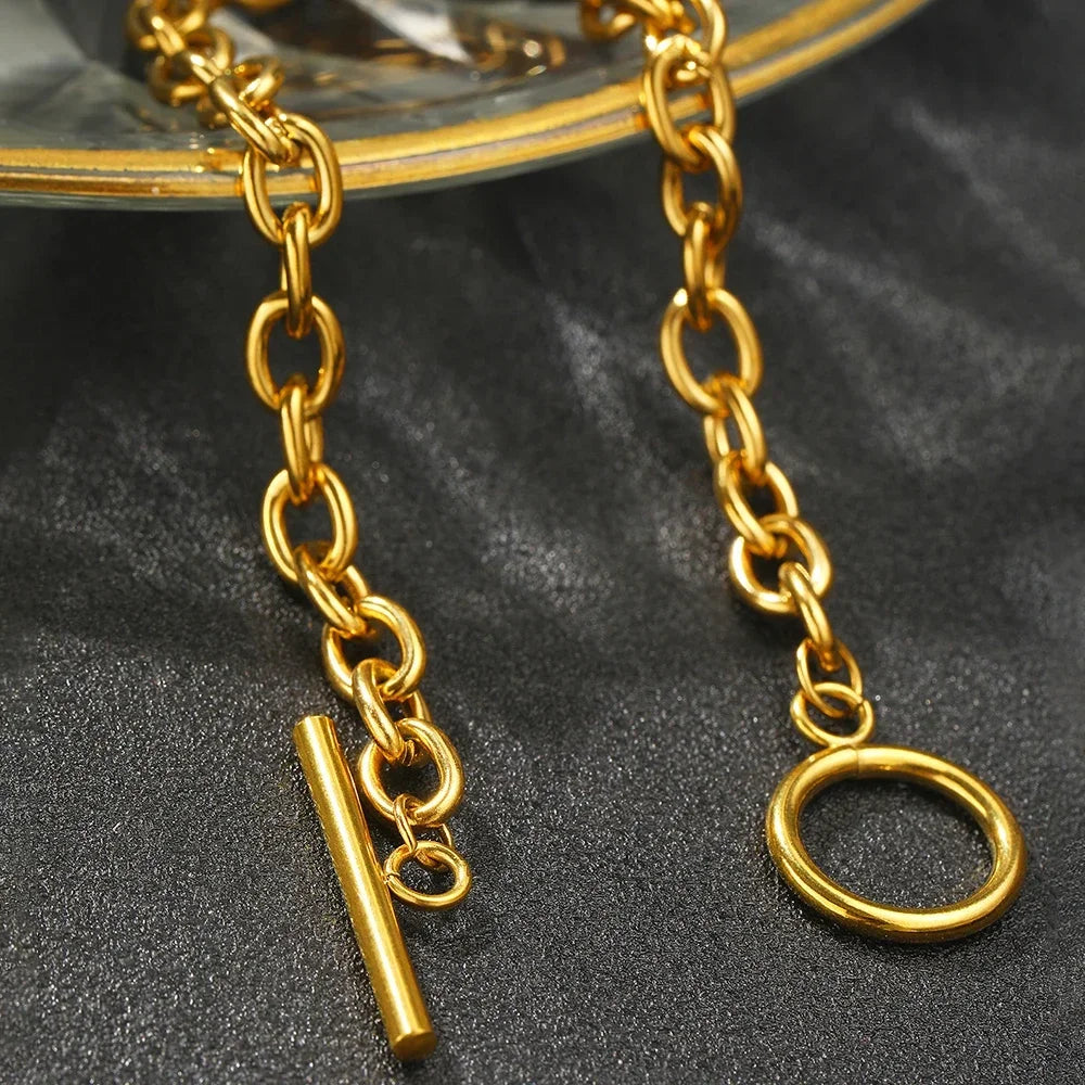 Simple Fashion Stainless Steel Bracelets Minimalist Design OT Buckle Chain Non-fading High-quality Bracelets for Women Jewelry