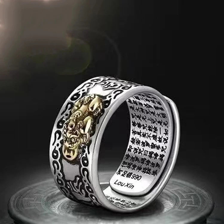 Luck Wealth PIXIU Couple Ring For Woman Men Lovers Women Lady Luxury Open Adjustable Rings Buddhist Jewelry Valentine's Day Gift