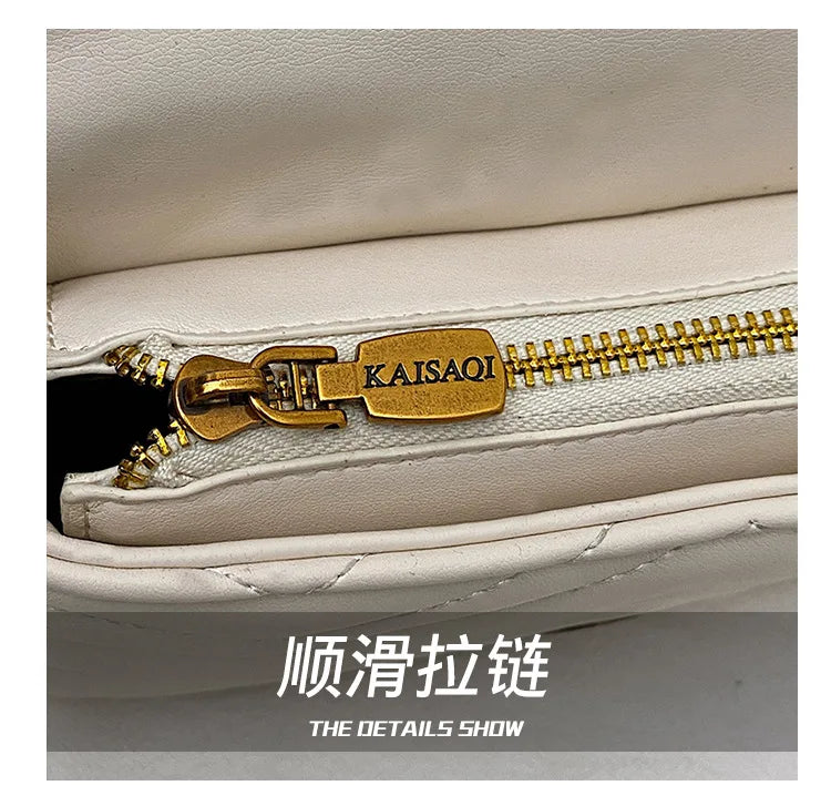 Fashion Design Women's Small Square Stylish Handbag Luxury Chain Crossbody Shoulder Handbags Luxury Embroidered Check Square Bag
