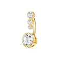 9pcs Set Trendy Classic Arc Double Head Shiny Round Zircon Navel Ring for Women Men Stainless Steel Piercing Body Jewelry Sets