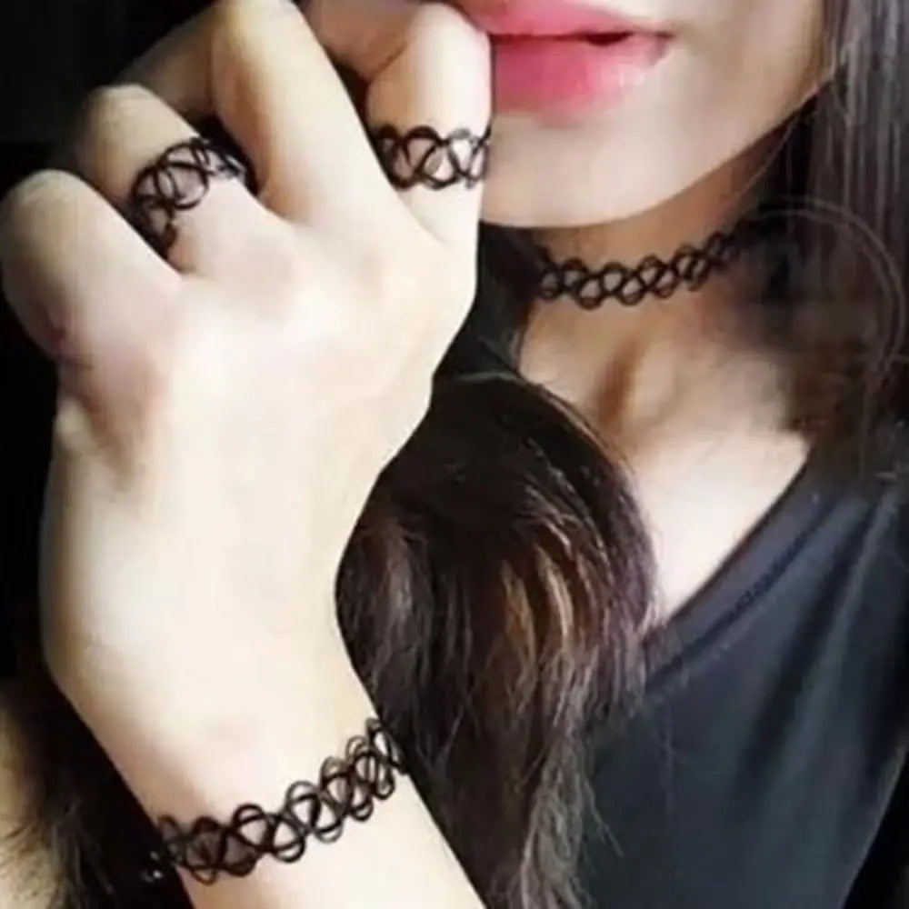 Fashion Stretch Braided Fish Thread Retro Necklace Vintage Elastic Tattoo Choker Choker Necklace
