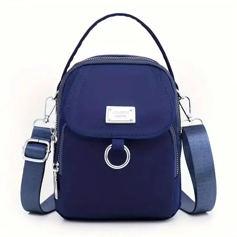 Fashion Simple Oxford Women's Crossbody Bag with Multiple Zipper Pockets Casual Mini Shoulder Bag with Chic Design for Daily Use