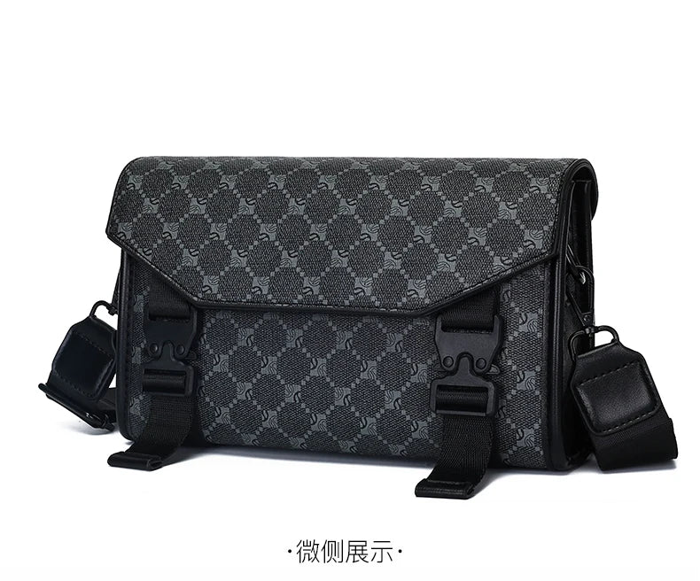 2026 New Design Shoulder Bag Men Crossbody Bag Fashion Business PU Leather Shoulder Bag Male Mobile Phone Bag Purses Handbags
