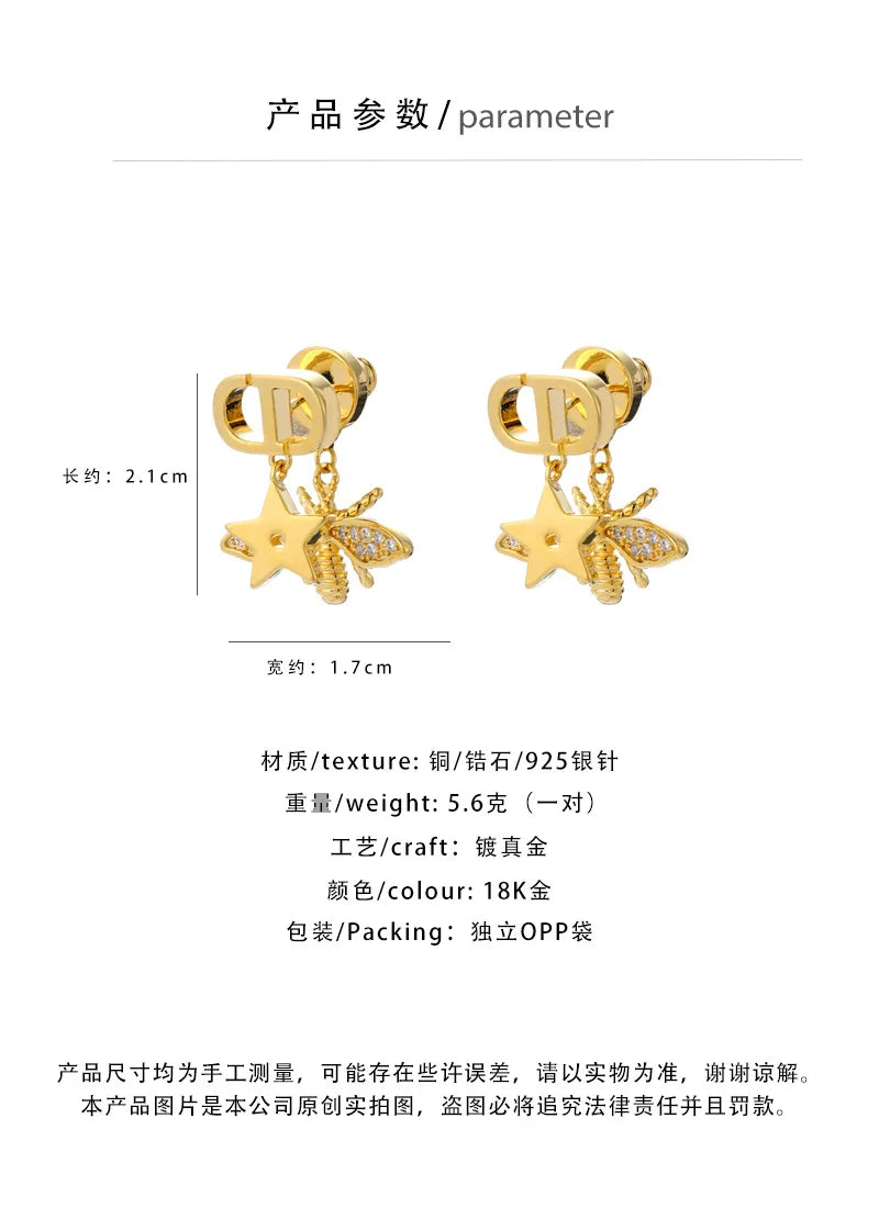Star Zircon Earrings | Premium 925 Sterling Silver Needle Studs | Dual-Wear Design for Women | Sparkling Cubic Zirconia