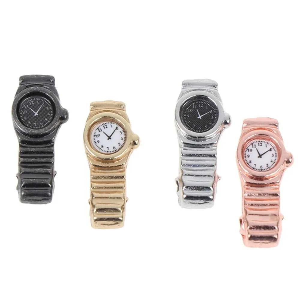 Metal Model Toy Metal Watch Simulation Toy Scene Props Dollhouse Wrist Watch Model Cute Wristwatch Miniature Watch Decorations