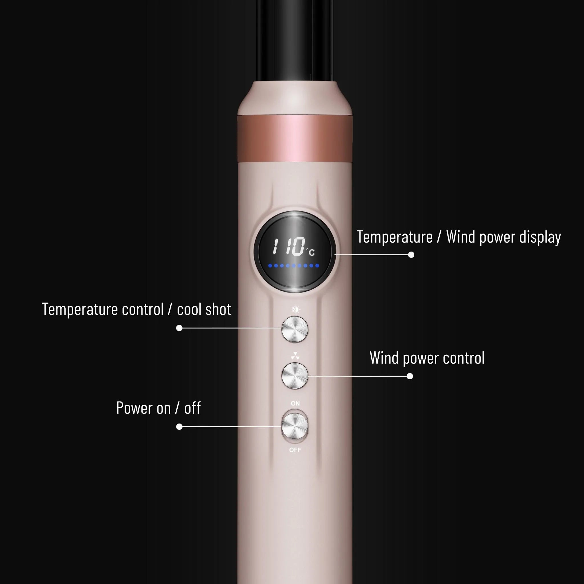 Premium 6 In 1 Hair Styler Professional High Power Hair Dryer Hot Air Brush Curling Barrel Multi Functional Hair Styling Tool