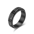 Luxury 6mm Rotatable Men Ring Unique Wedding Bands Rings Bridal Men Finger Black Titanium Stainless Steel Anxiety Relief Jewelry