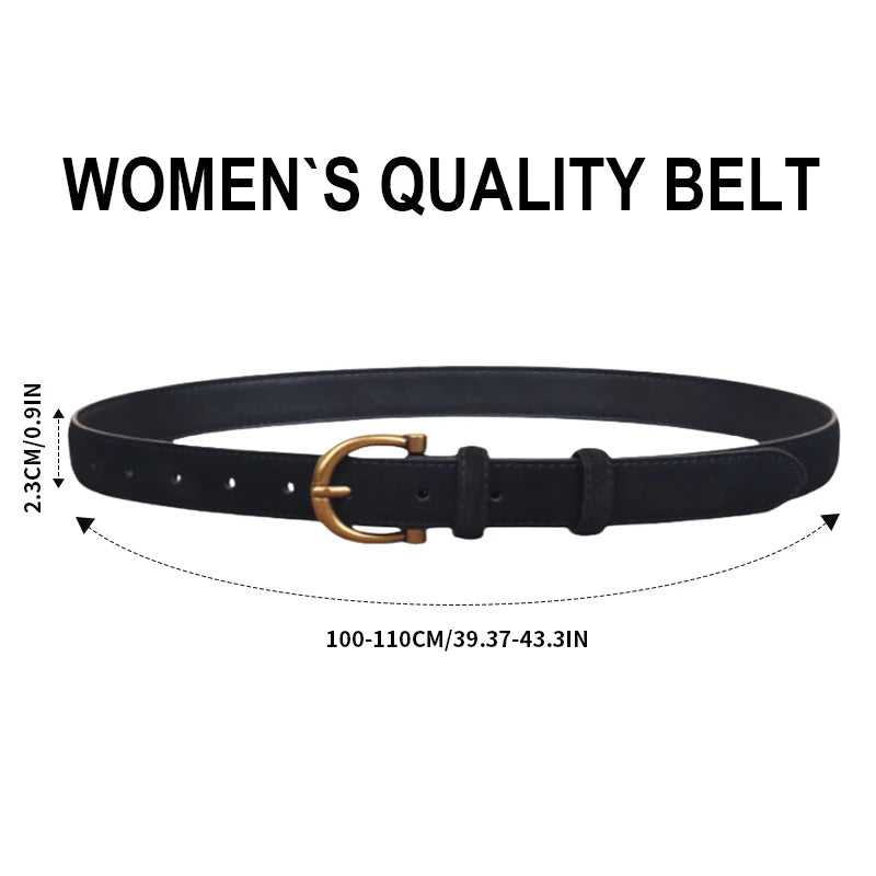 Luxury suede belt for women Stylish Leather belt Gold pin buckle Cow Leather Branded belt Clothing accessories women belt