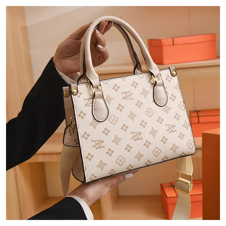 Elegant Ladies Handbag Retro Printed Crossbody Bag for Women Luxury Designer Leather Material Messenger Handbag for Travel