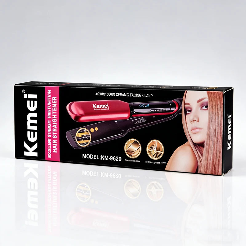 KM-9620 Professional Hair Straightener Iron Multi-Style Salon Quality Styling Tool for Perfect Hairstyling Hair Care Stack Iron