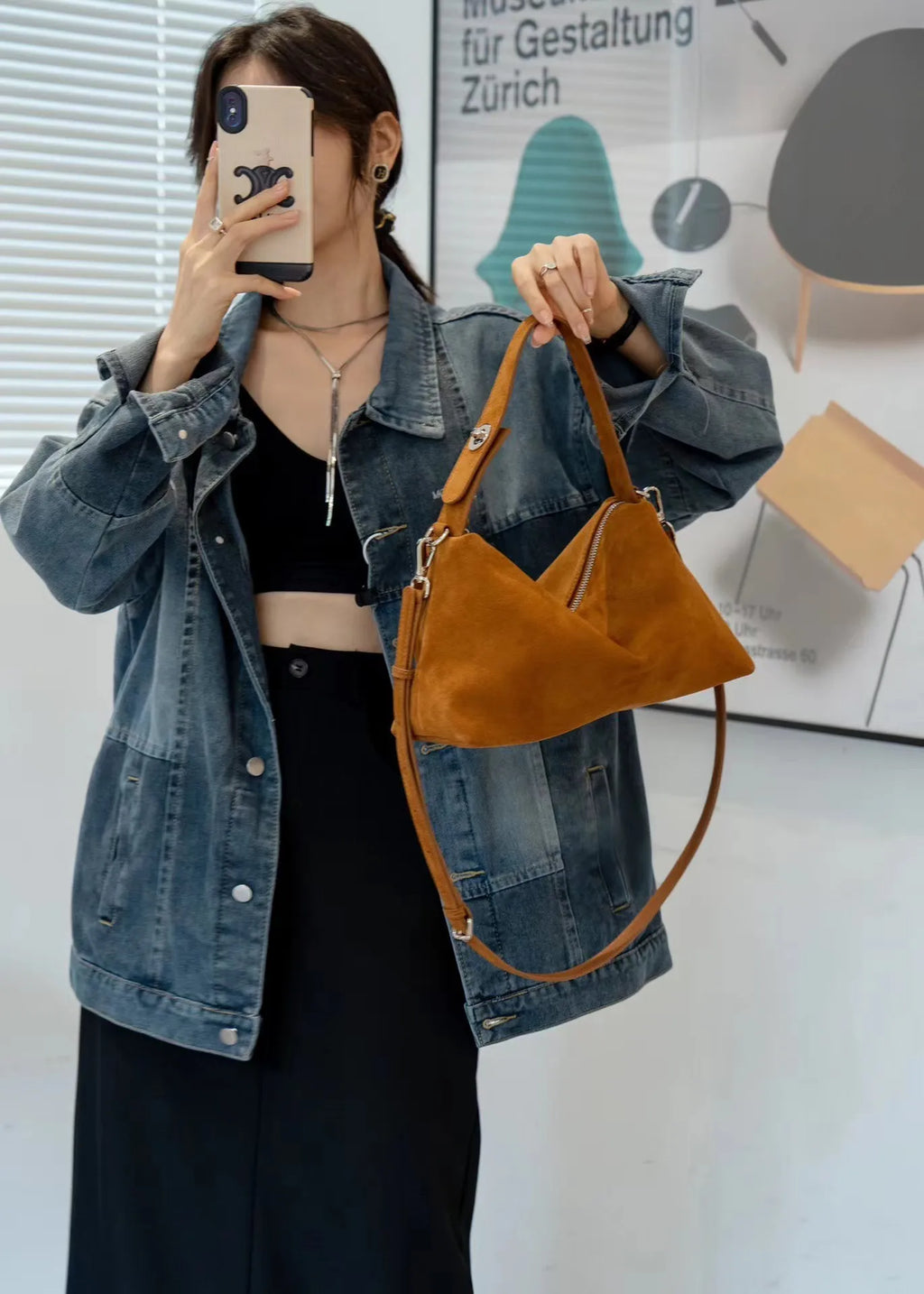 Genuine Grade Autumn Winter Big Boston Luxury Designer Tote Soft Matte Suede Leather Women Handbag Female Shoulder Crossbody Bag