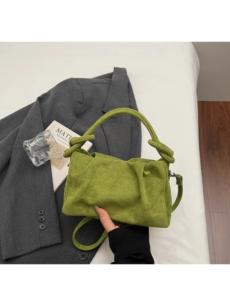 Suede Shoulder Bag Unique Niche Design Fashion Versatile Portable Messenger Bag