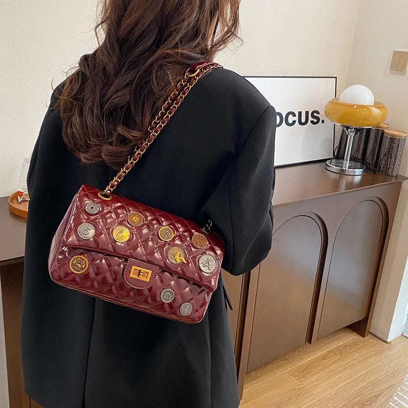 Stylish Leather Crossbody Bag for Women Ladies Luxury Brand Famous Designer Handbag Classic Elegant Fashion Accessory