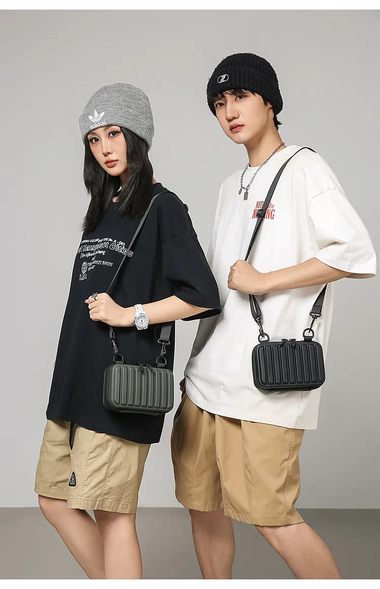 New Design Men's Crossbody Bag Fashion Box Shape Crossbody Bag For Men Women Mini Shoulder Messenger Bag Small Square Handbags