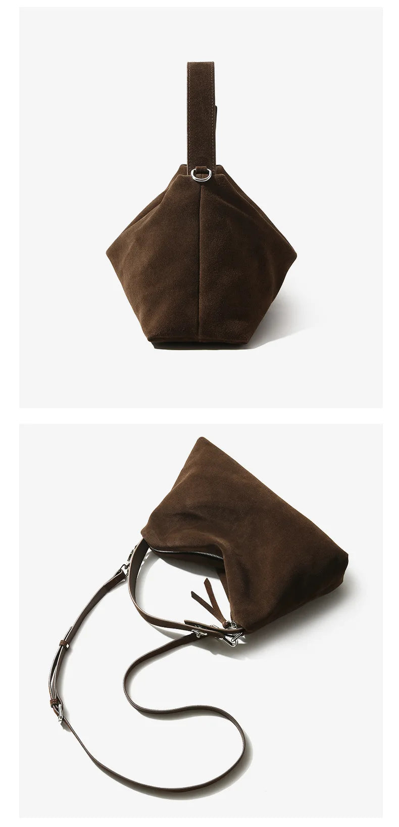 Genuine Grade Autumn Winter Big Boston Luxury Designer Tote Soft Matte Suede Leather Women Handbag Female Shoulder Crossbody Bag