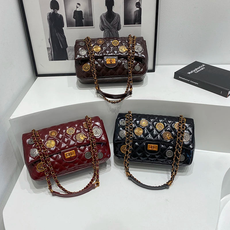 Stylish Leather Crossbody Bag for Women Ladies Luxury Brand Famous Designer Handbag Classic Elegant Fashion Accessory